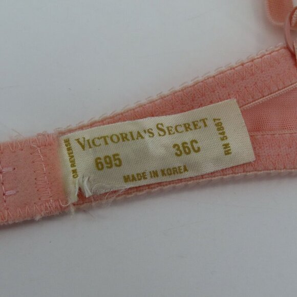 Victorias Secret Gold Label 36C 695 Pink Purple Flower Floral Underwire Bra VTG - Picture 11 of 14